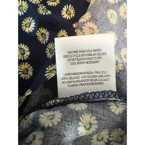 AUW 2X Daisy Floral Navy Blue Sundress Sleeveless Summer Dress - Picture 7 of 16